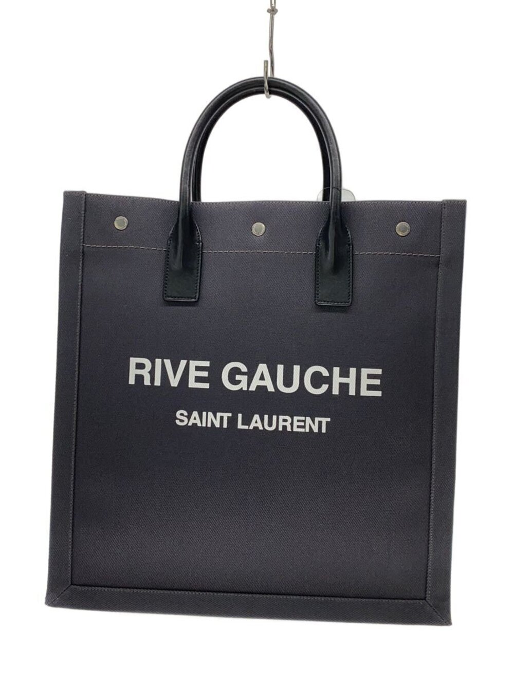 SAINT LAURENT black canvas Rive Gauche Tote Bag